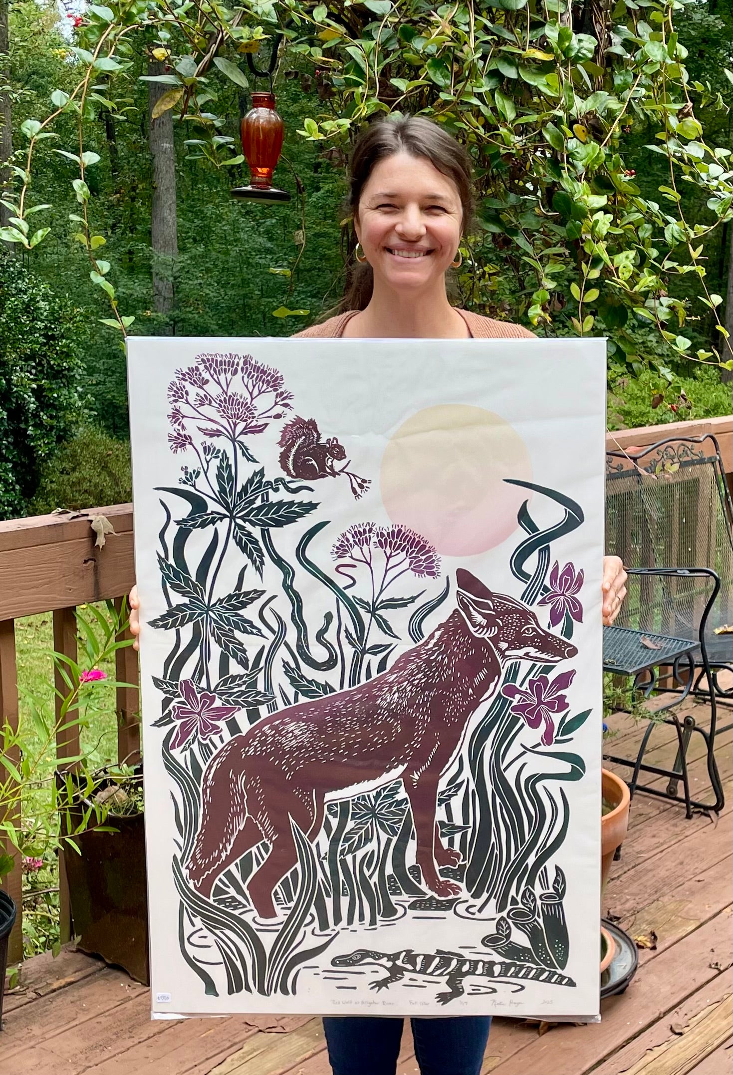 Red Wolf at Alligator River, Limited Edition of 17 Prints