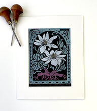 Load image into Gallery viewer, Bloodroot Mini Print with 8x10 matboard, Limited Edition of 90
