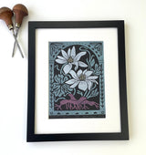 Bloodroot Mini Print with 8x10 matboard, Limited Edition of 90