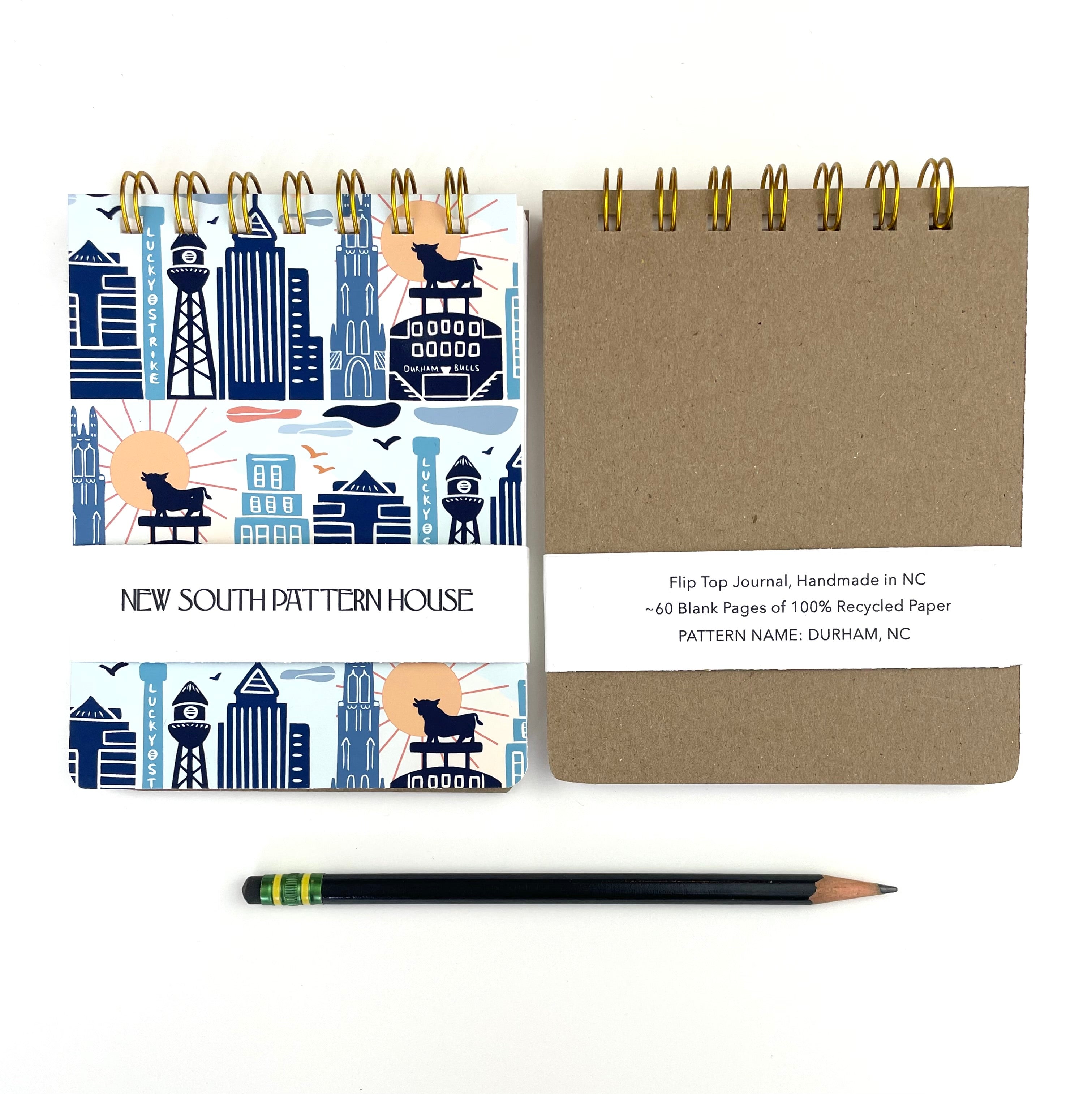 Handmade A2 sized mini journal- Durham, NC
