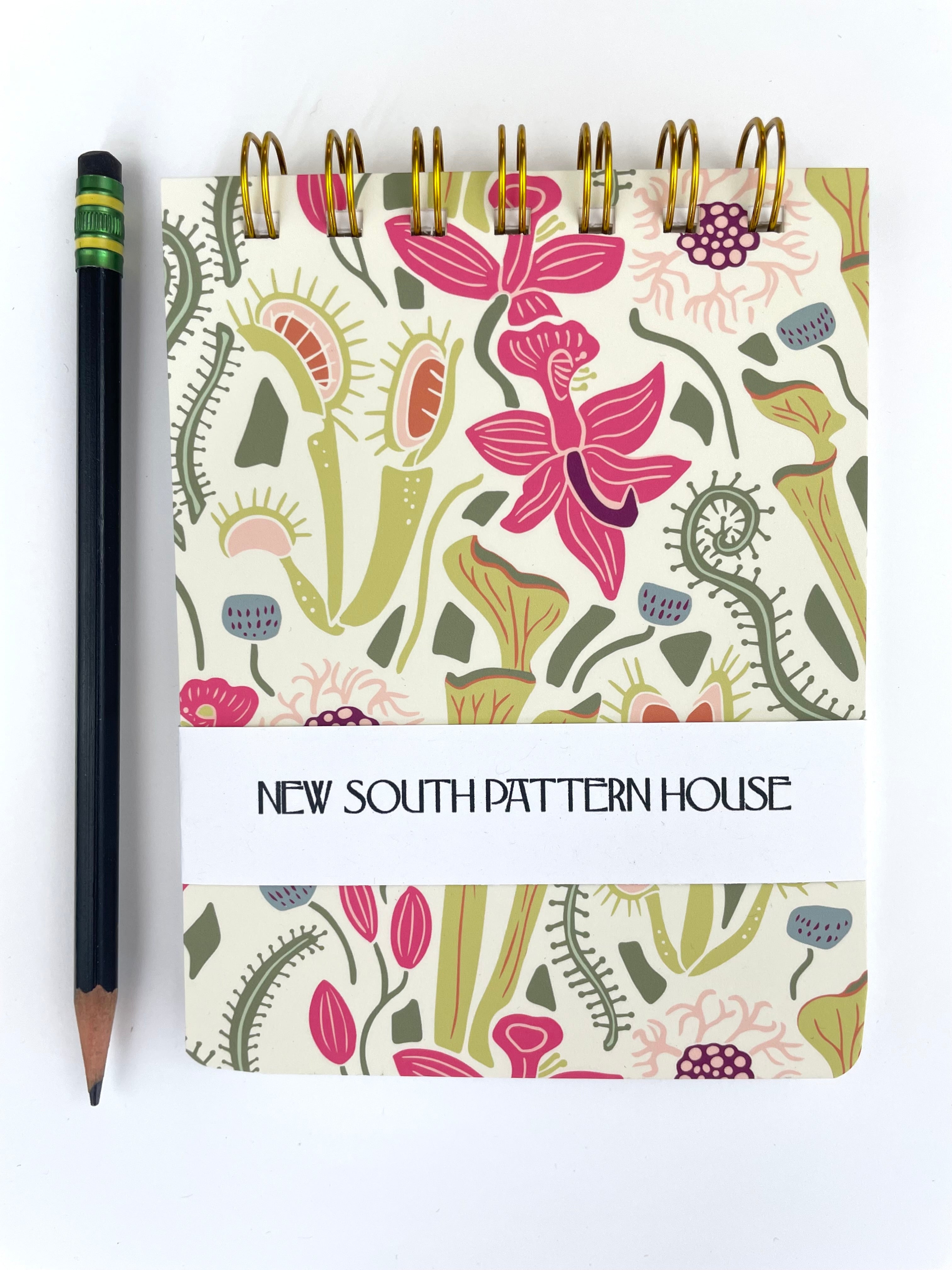 Handmade A2 sized mini journal- Bog Garden, light