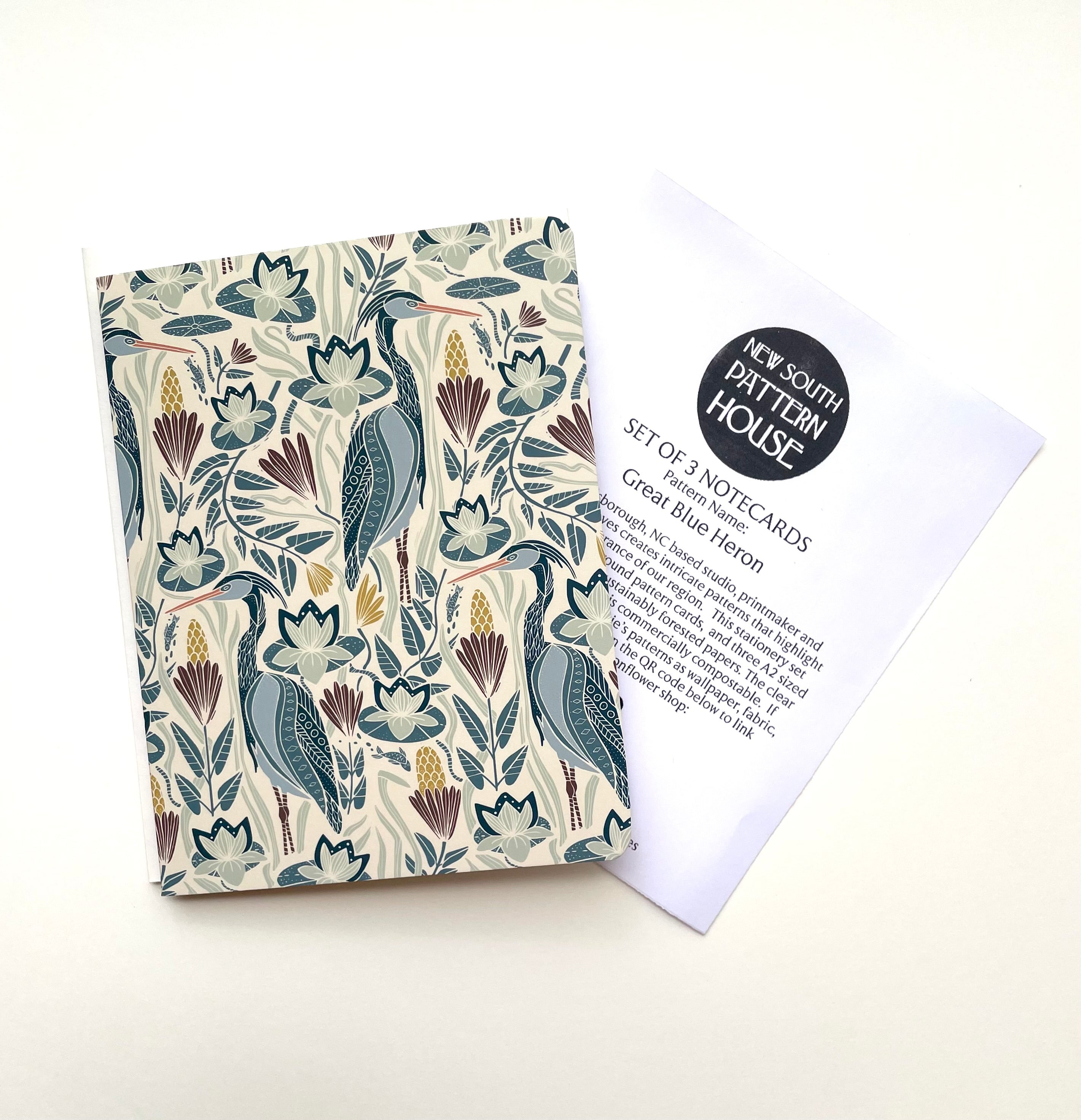 Great Blue Heron, Bold - Notecard, Set of 3