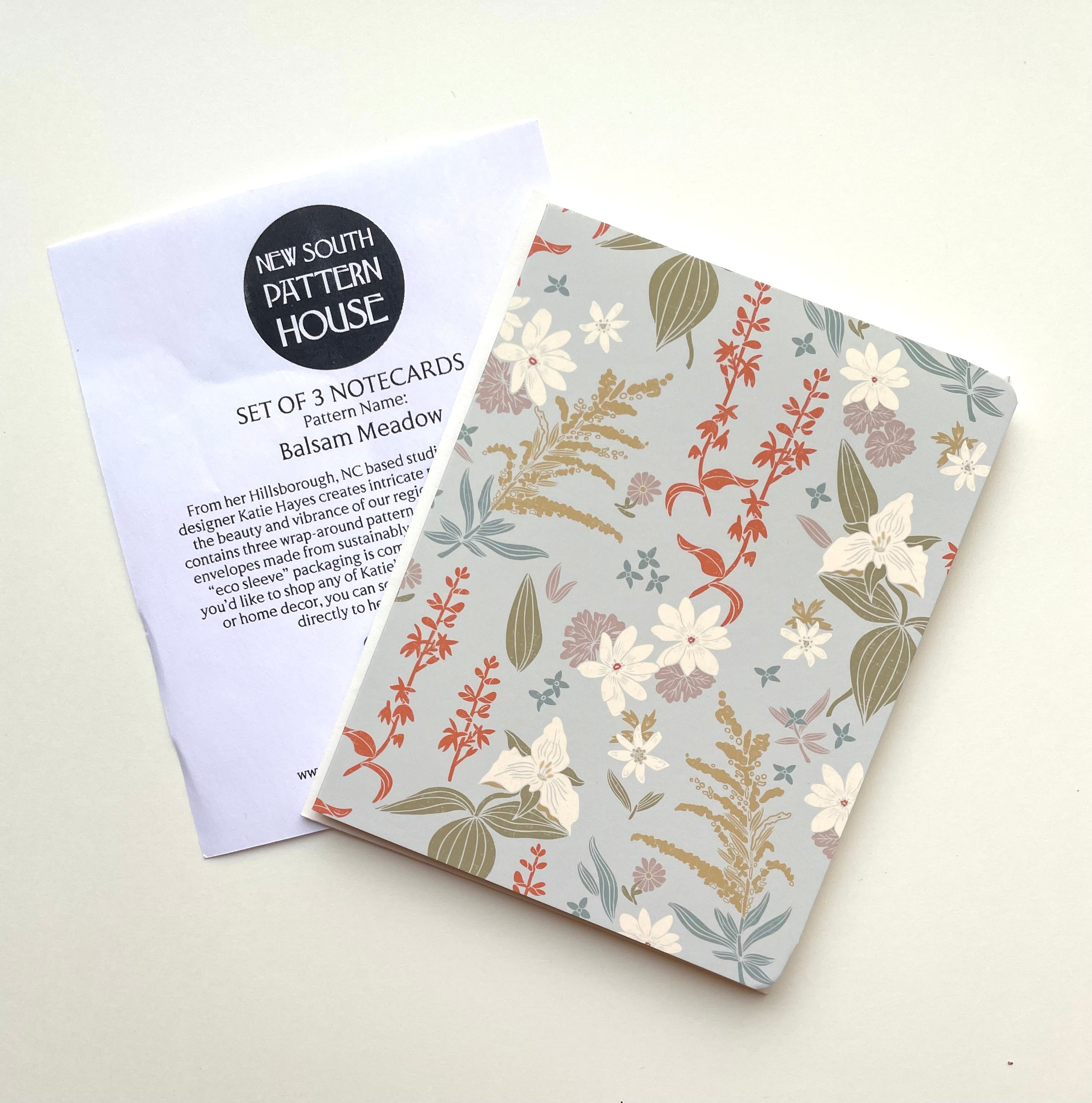 Balsam Meadow,  Light Blue - Notecard, Set of 3