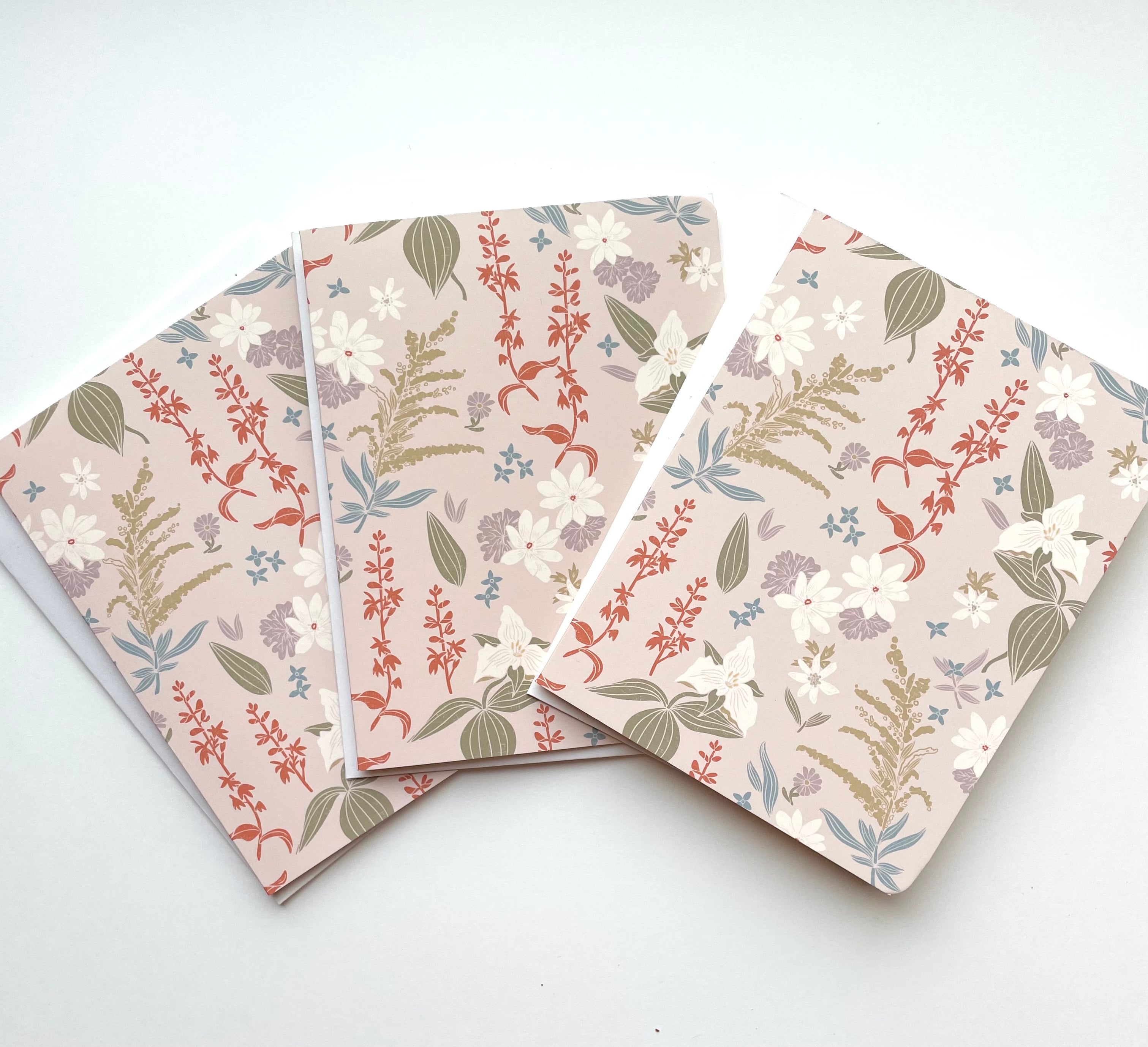 Balsam Meadow,  Waverly Pink - Notecard, Set of 3