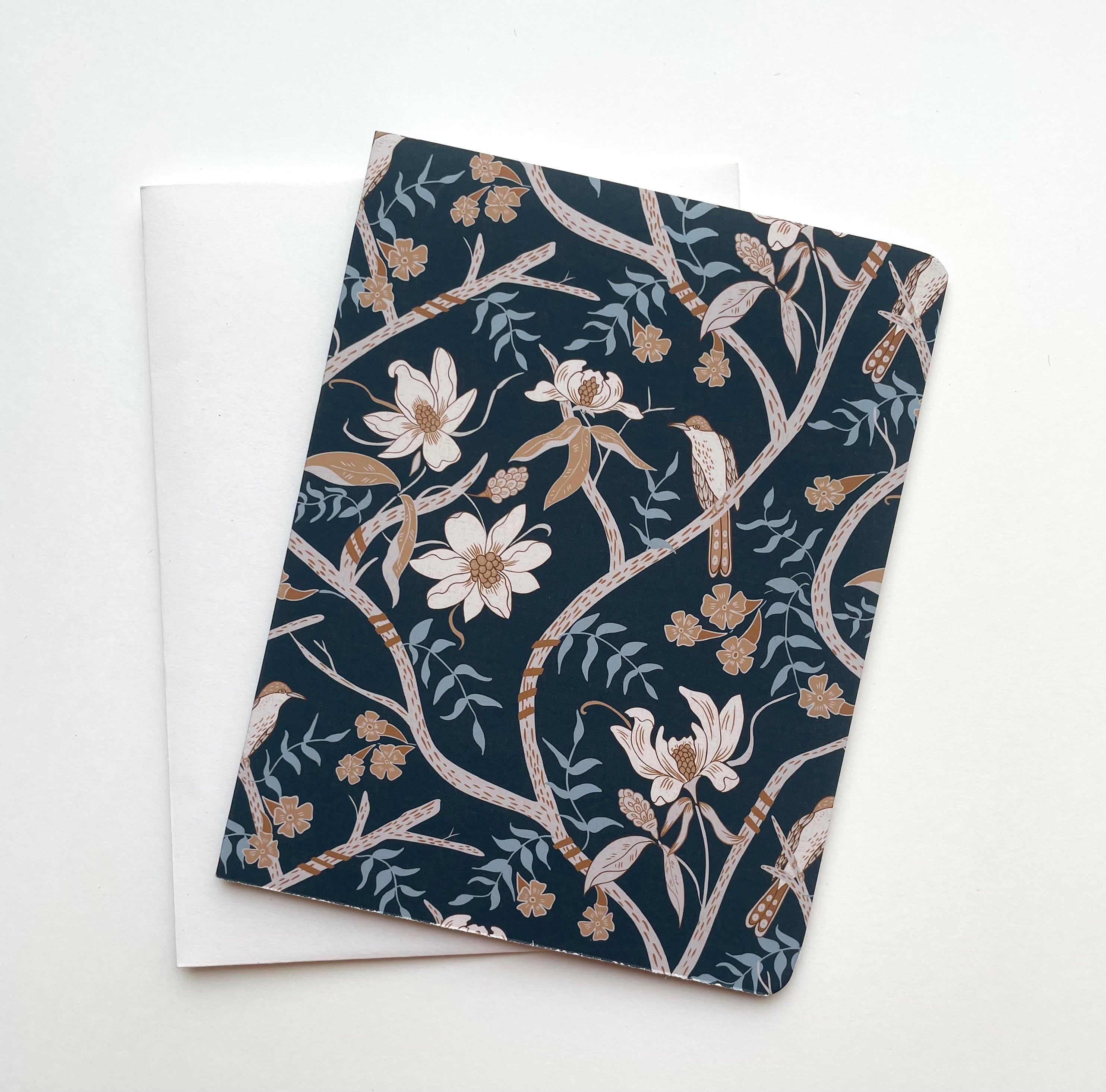 Yellow Billed Cuckoo, Dark Teal- Notecard, Set of 3