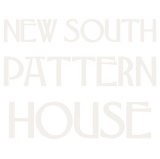 Text 'NEW SOUTH PATTERN HOUSE' in a minimalistic style on a white background
