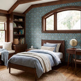 Tanager, Blue Coral Olive, Medium Wallpaper