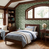 Low Country Egret, White on Moss Green, Medium Wallpaper