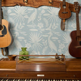 Low Country Egret, White on Historical Blue, Large Wallpaper
