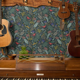 Peck and Plume, Full Color Dark, Large Wallpaper