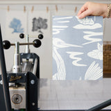 Low Country Egret, Anne's Blue on Bright White, Large Wallpaper