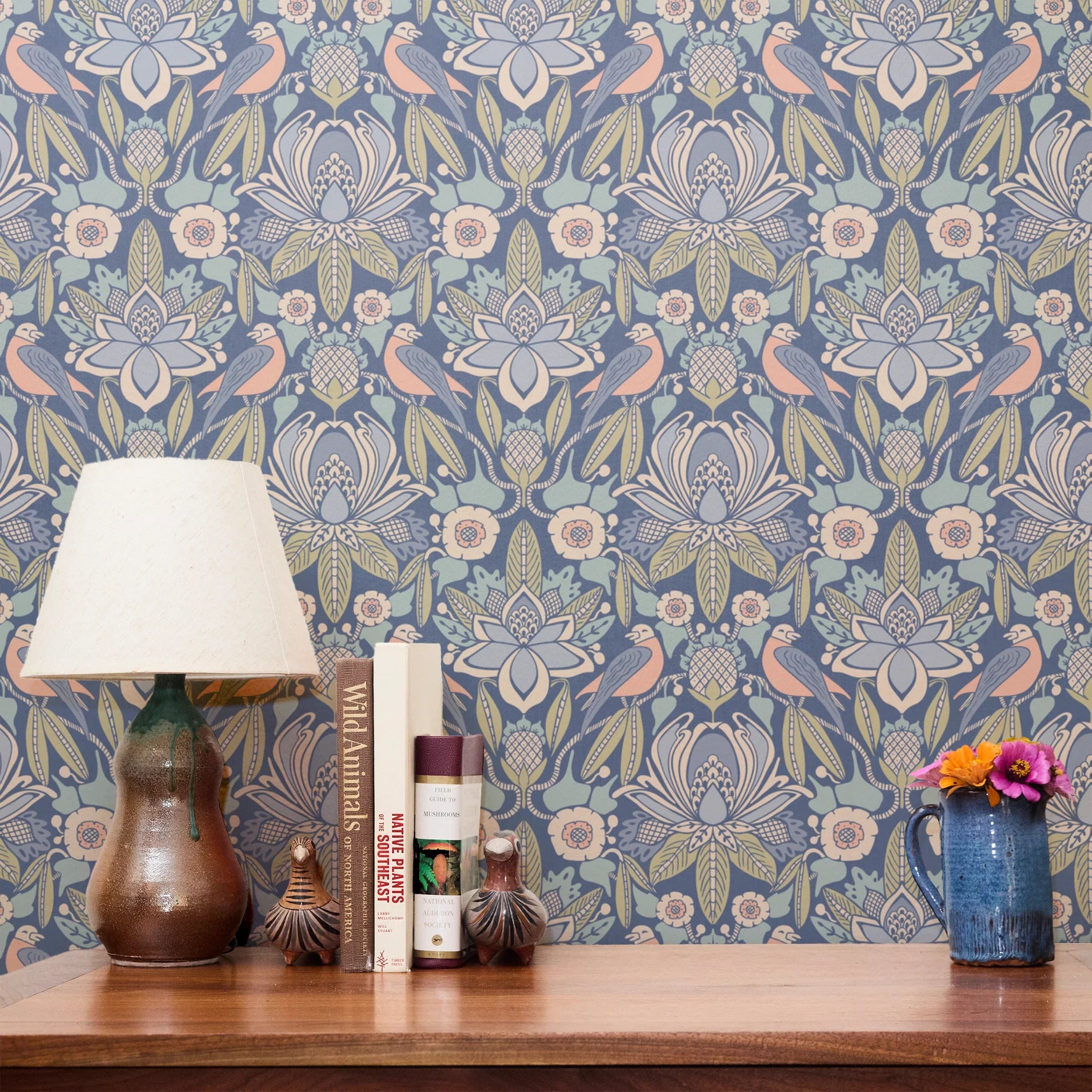 Tanager, Fresh Blues, Medium Wallpaper