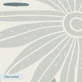 Desert botanical pattern with cacti, flowers, and abstract shapes in sage green, peach, and navy
