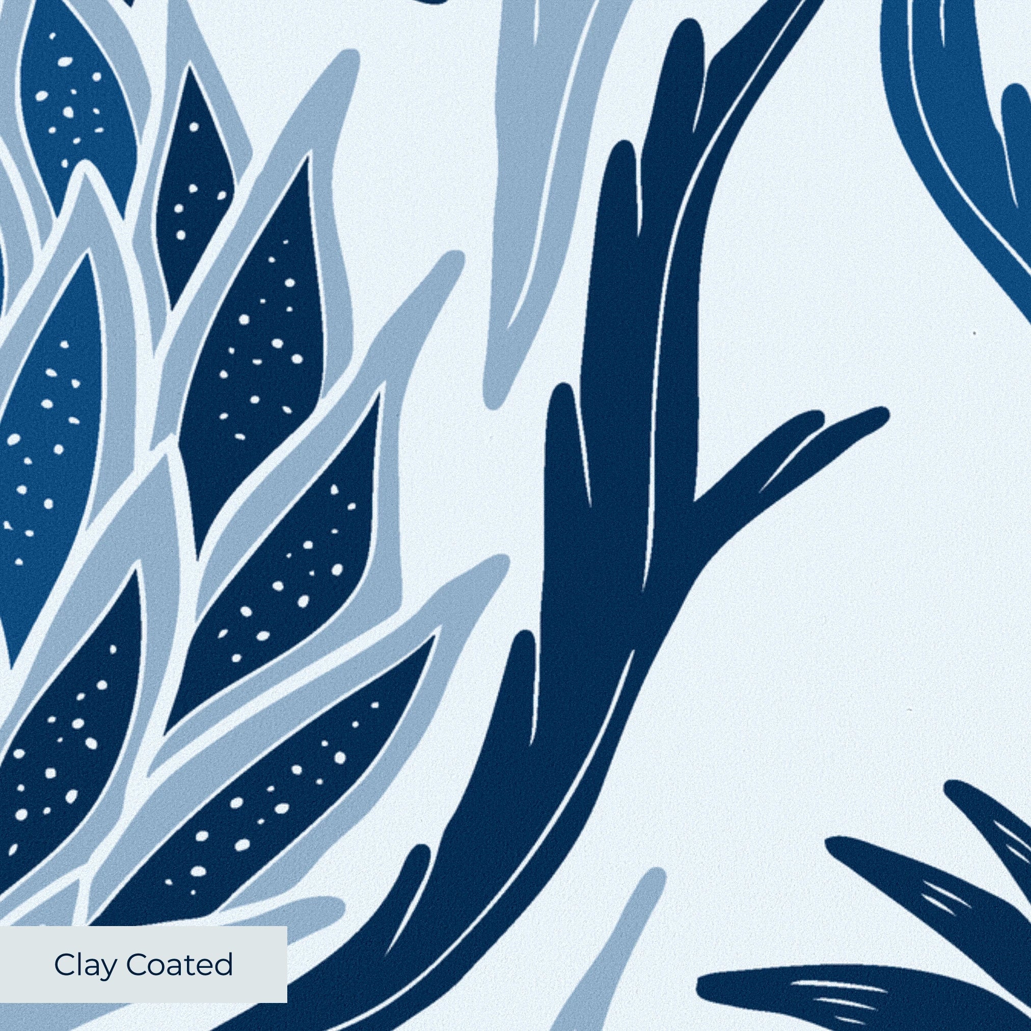 Decorative damask pattern with blue pineapple and palm motifs on white background