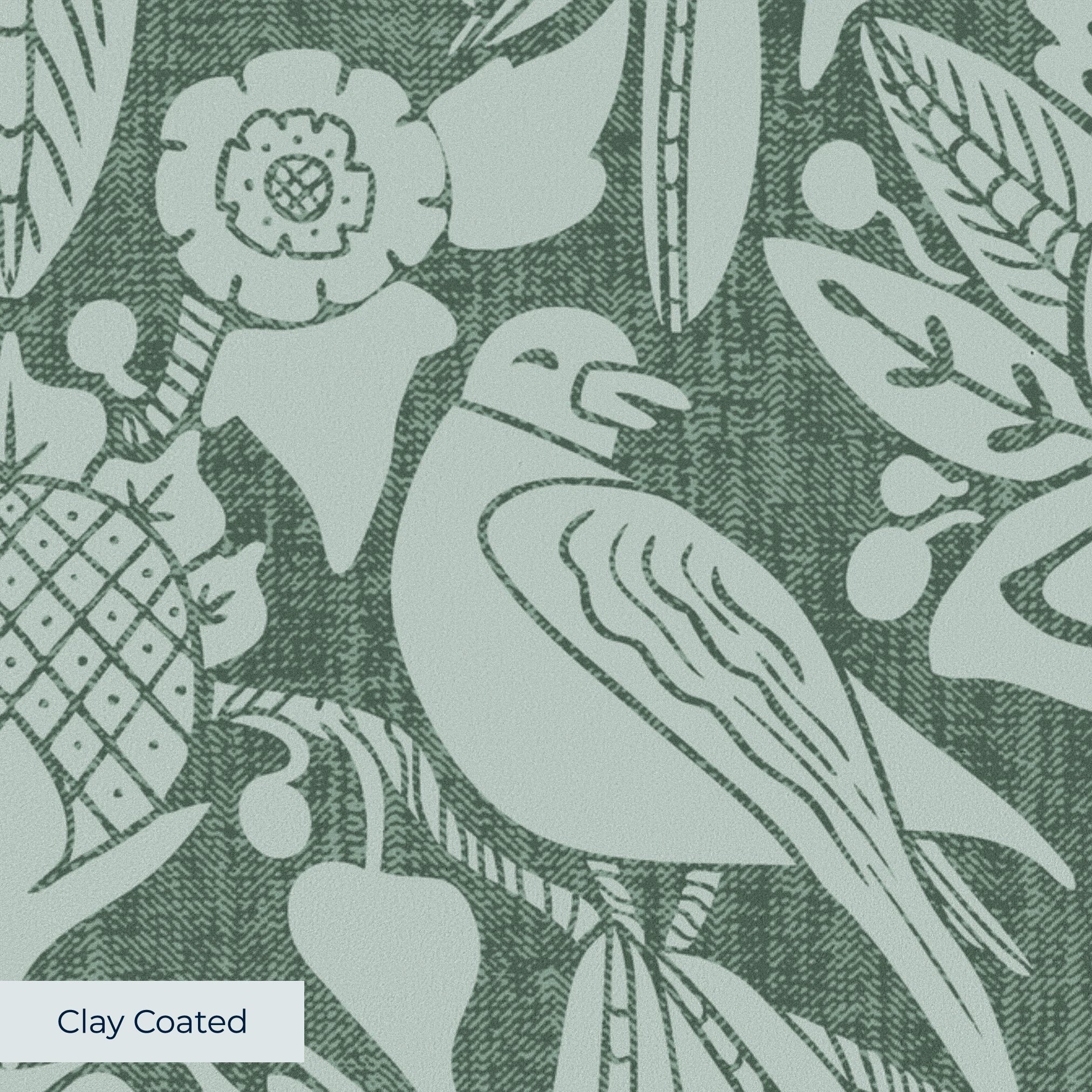 Ornate Art Nouveau floral pattern with stylized lotus flowers and foliage in sage green tones