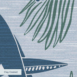 Birds perched on branches with pine cones and needles in blue, brown, and cream tones