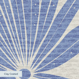 Blue and gray tropical palm fronds pattern on light textured background