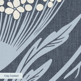 Art Nouveau floral pattern with white flowers and gray leaves in symmetrical diamond arrangement