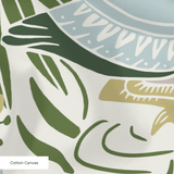 Eno River Green and Gold - Large 18 inch wide repeat  Fabric