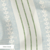 Beaufort Trio Stripe, Pale Blue and Green, Medium 12 inch wide repeat Fabric