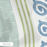 Fiddlehead Stripe, Blue and Bright Green, 24 inch wide repeat Fabric