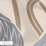 Decorative pattern with blue herons, beige cranes, and red flowers on cream background