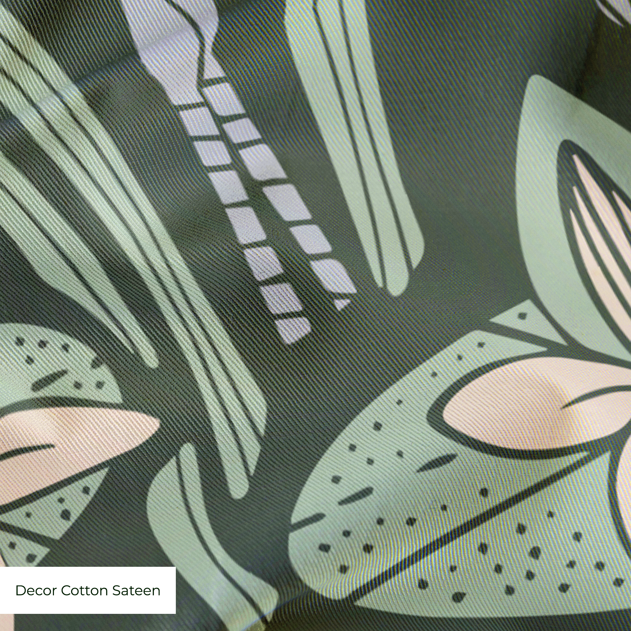 Great Blue Heron, Green and Slate - Large 12 inch wide repeat  Fabric