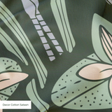 Great Blue Heron, Green and Slate - Large 12 inch wide repeat  Fabric
