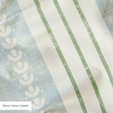 Beaufort Trio Stripe, Pale Blue and Green, Large 18 inch wide repeat Fabric