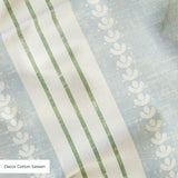 Beaufort Trio Stripe, Pale Blue and Green, Medium 12 inch wide repeat Fabric