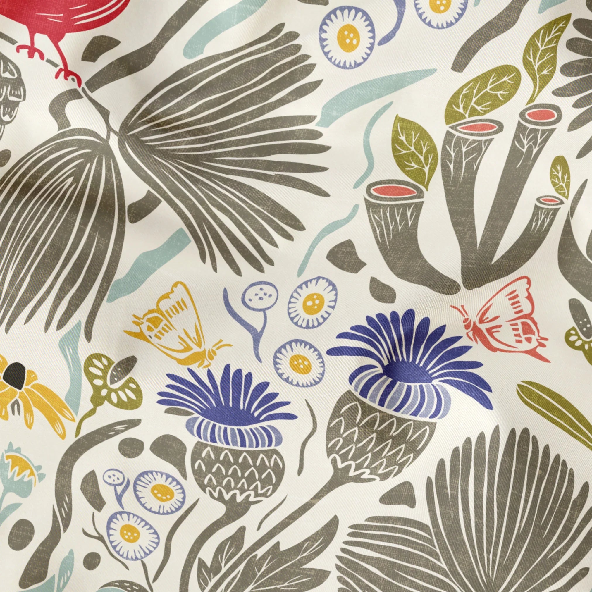 Peck and Plume, Light with Texture, Large 24 inch wide repeat Fabric