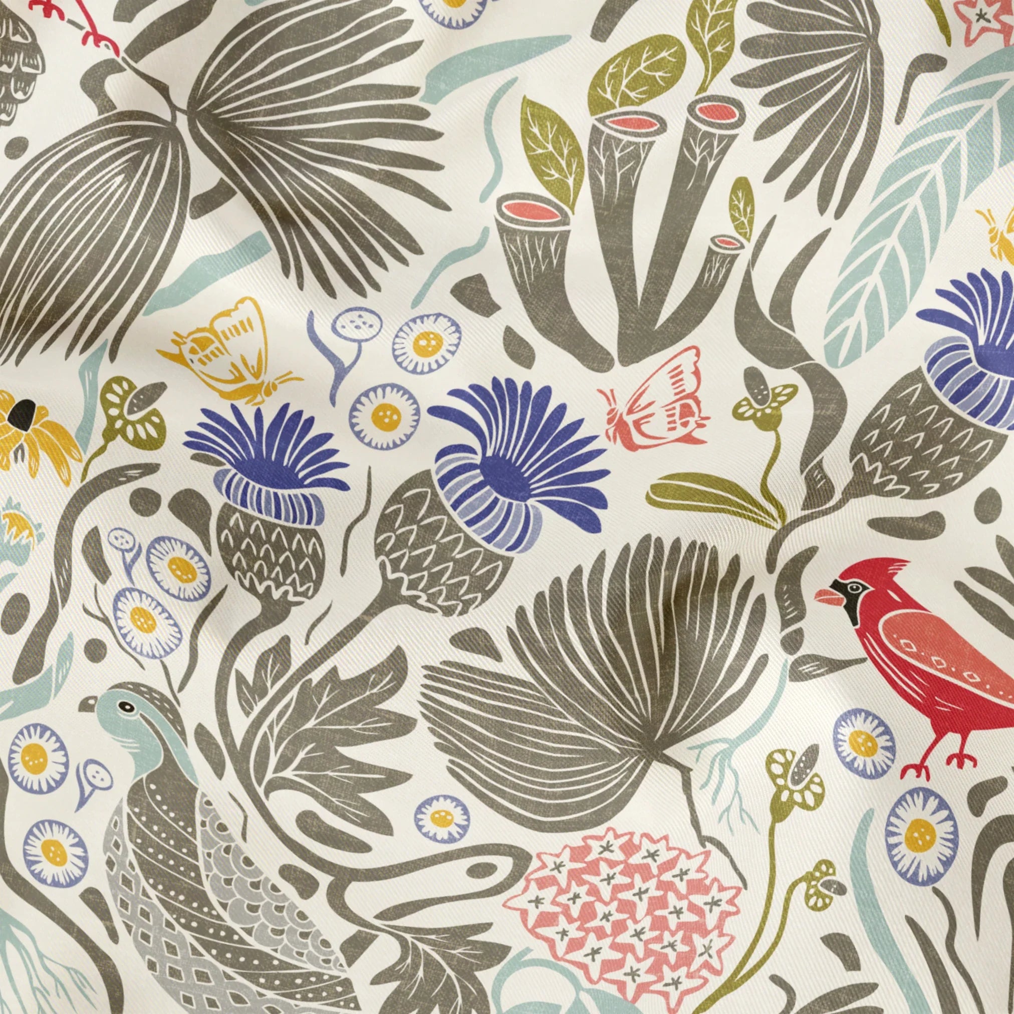 Peck and Plume, Light with Texture, Medium 18 inch wide repeat Fabric