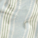 Beaufort Trio Stripe, Pale Blue and Green, Large 18 inch wide repeat Fabric