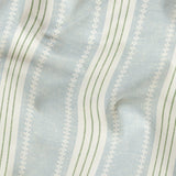 Beaufort Trio Stripe, Pale Blue and Green, Medium 12 inch wide repeat Fabric