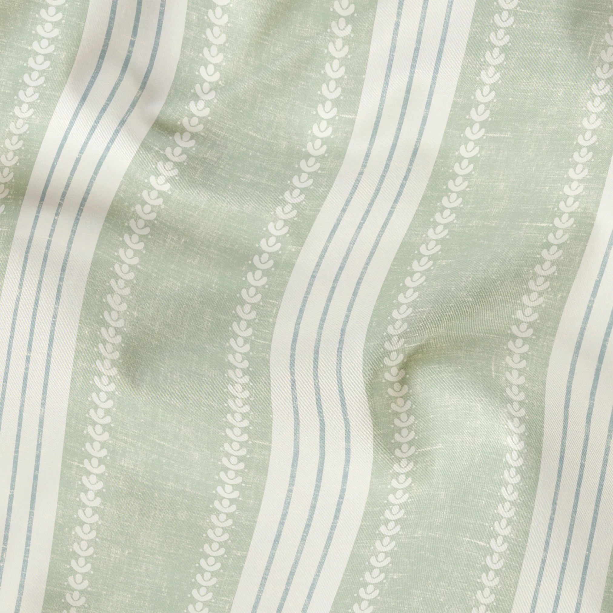 Beaufort Trio Stripe, Pale Green, Medium 12 inch wide repeat Fabric