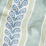 Fiddlehead Stripe, Blue and Bright Green, 24 inch wide repeat Fabric