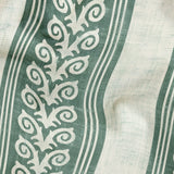 Fiddlehead Stripe, White on Dark Green, 24 inch wide repeat Fabric