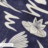 Low Country Egret Navy - Large 12 inch wide repeat  Fabric