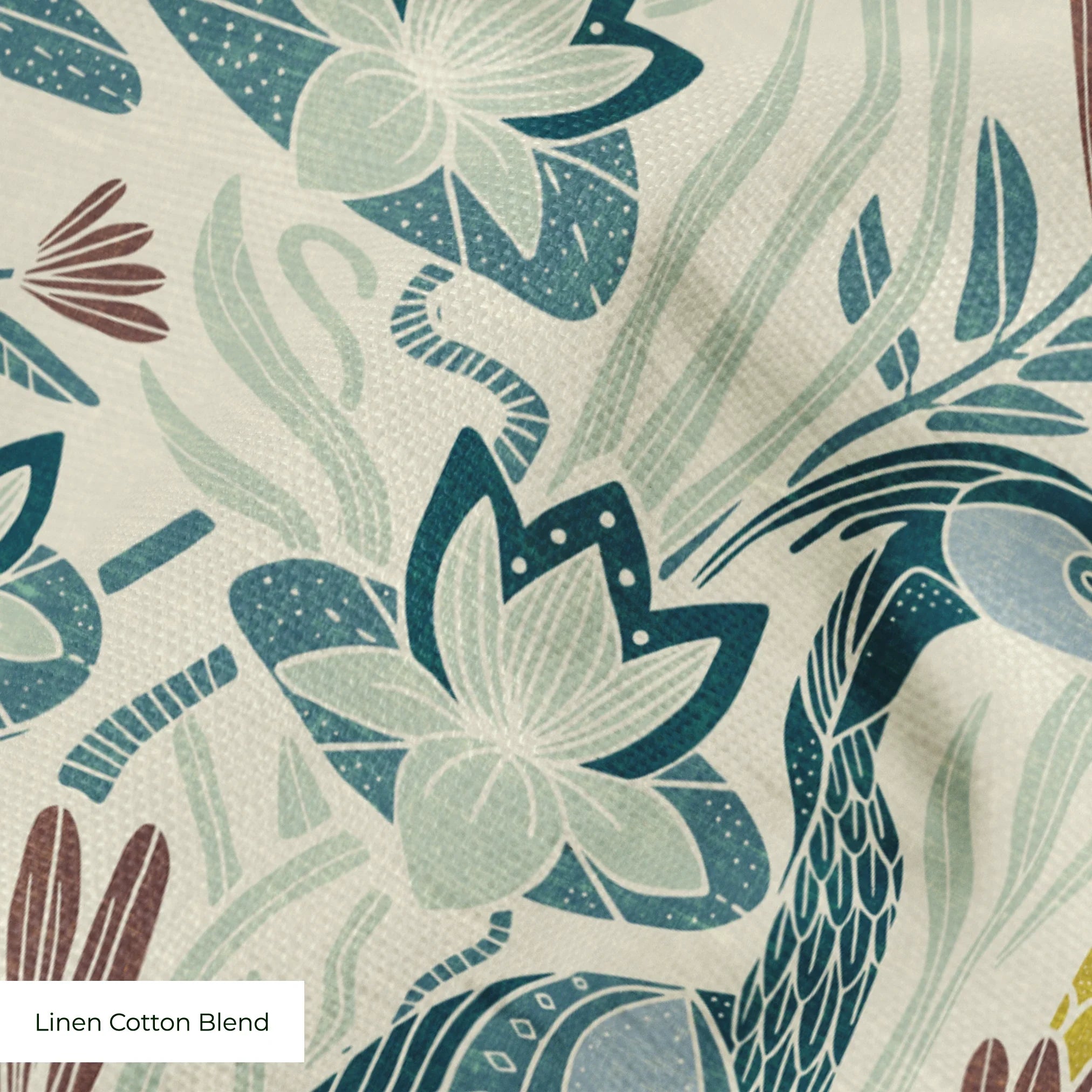 Great Blue Heron, Bold, With Texture, Small 6 inch wide repeat Fabric