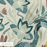 Great Blue Heron, Bold, With Texture, Small 6 inch wide repeat Fabric