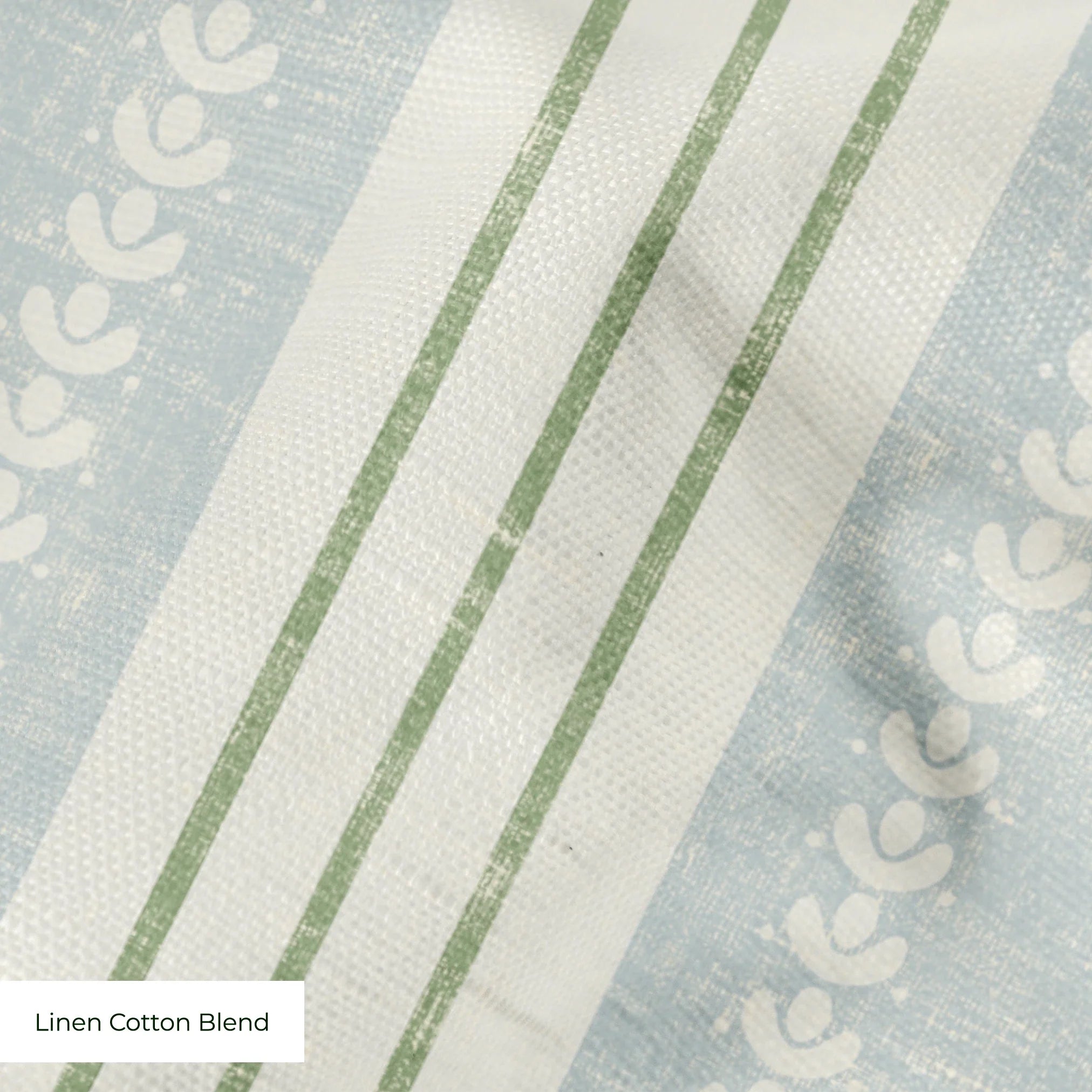 Beaufort Trio Stripe, Pale Blue and Green, Large 18 inch wide repeat Fabric