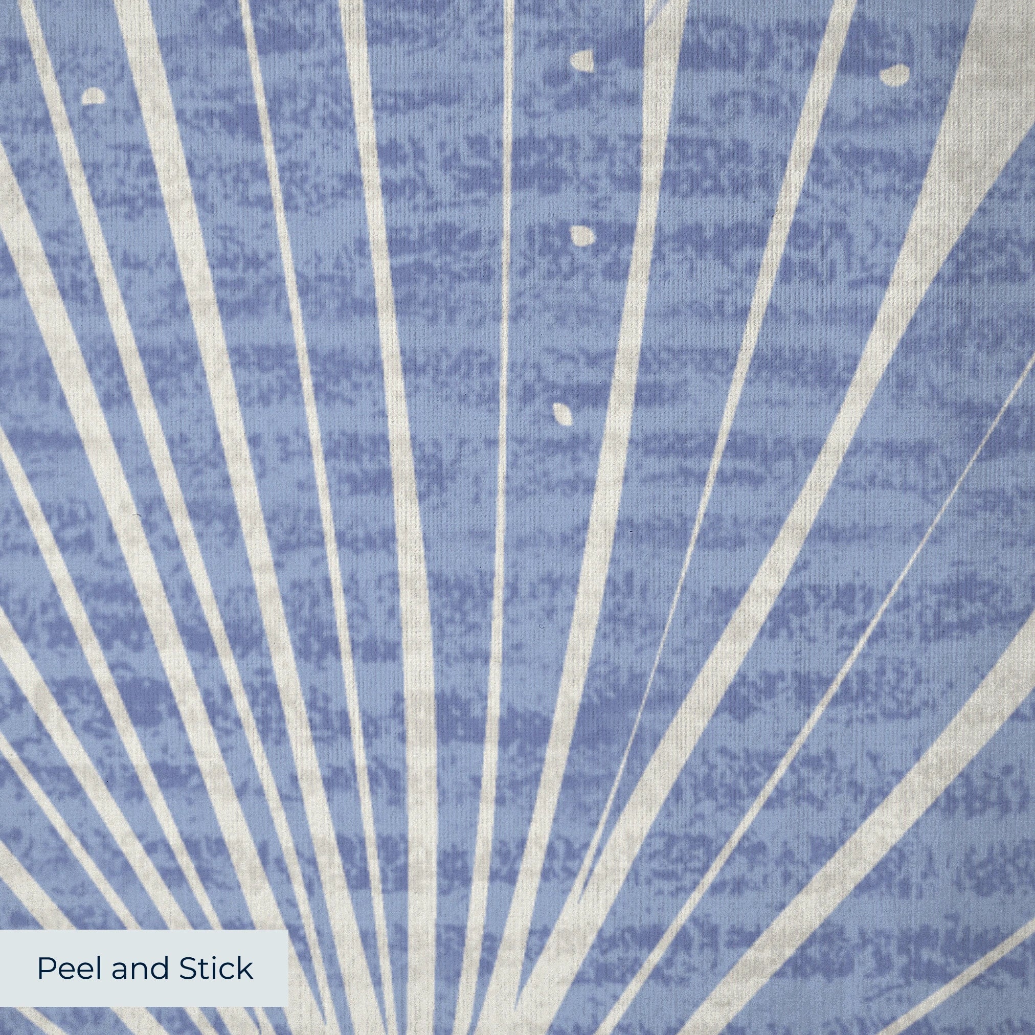 Blue and gray tropical palm fronds pattern on light textured background