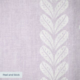 White feather and chevron pattern stripes on soft purple background