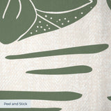 Low Country Egret, Moss Green on Light, Large Wallpaper