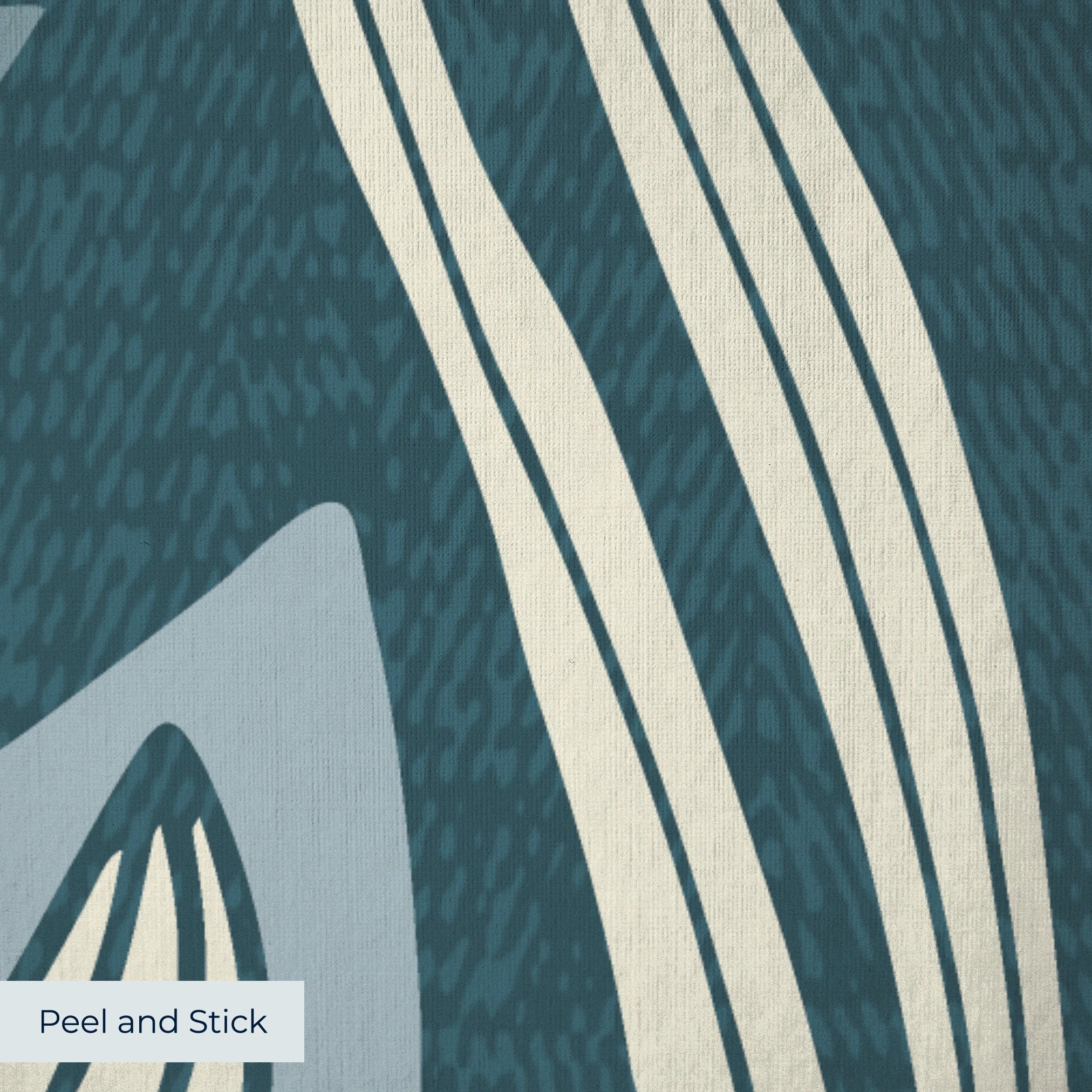 Blue-green botanical pattern with stylized flowers, leaves, and swans in Art Nouveau style