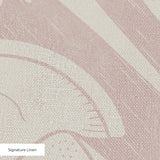 Horseshoe Crab, White on Shell Pink - Large 18 inch wide repeat  Fabric