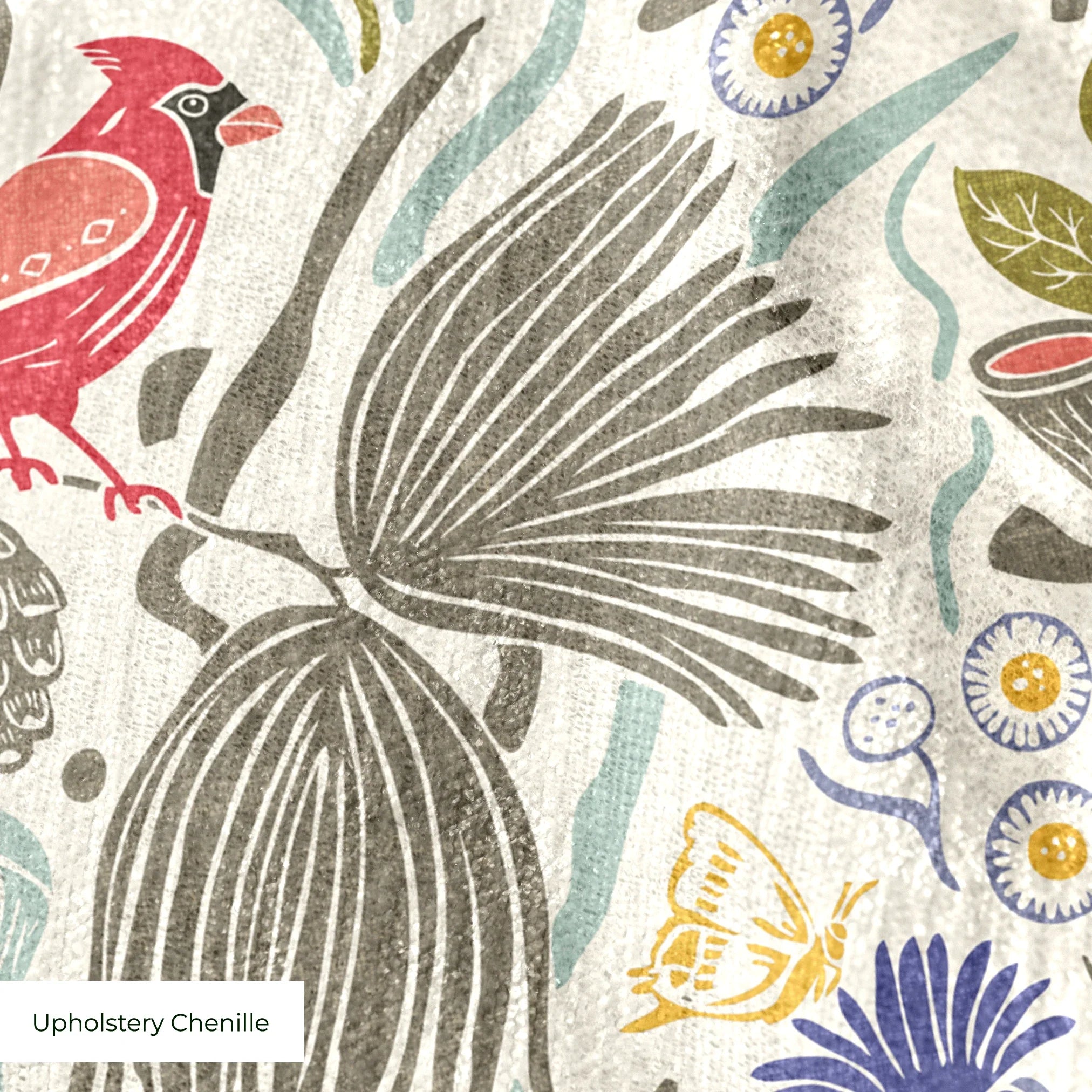 Peck and Plume, Light with Texture, Medium 18 inch wide repeat Fabric