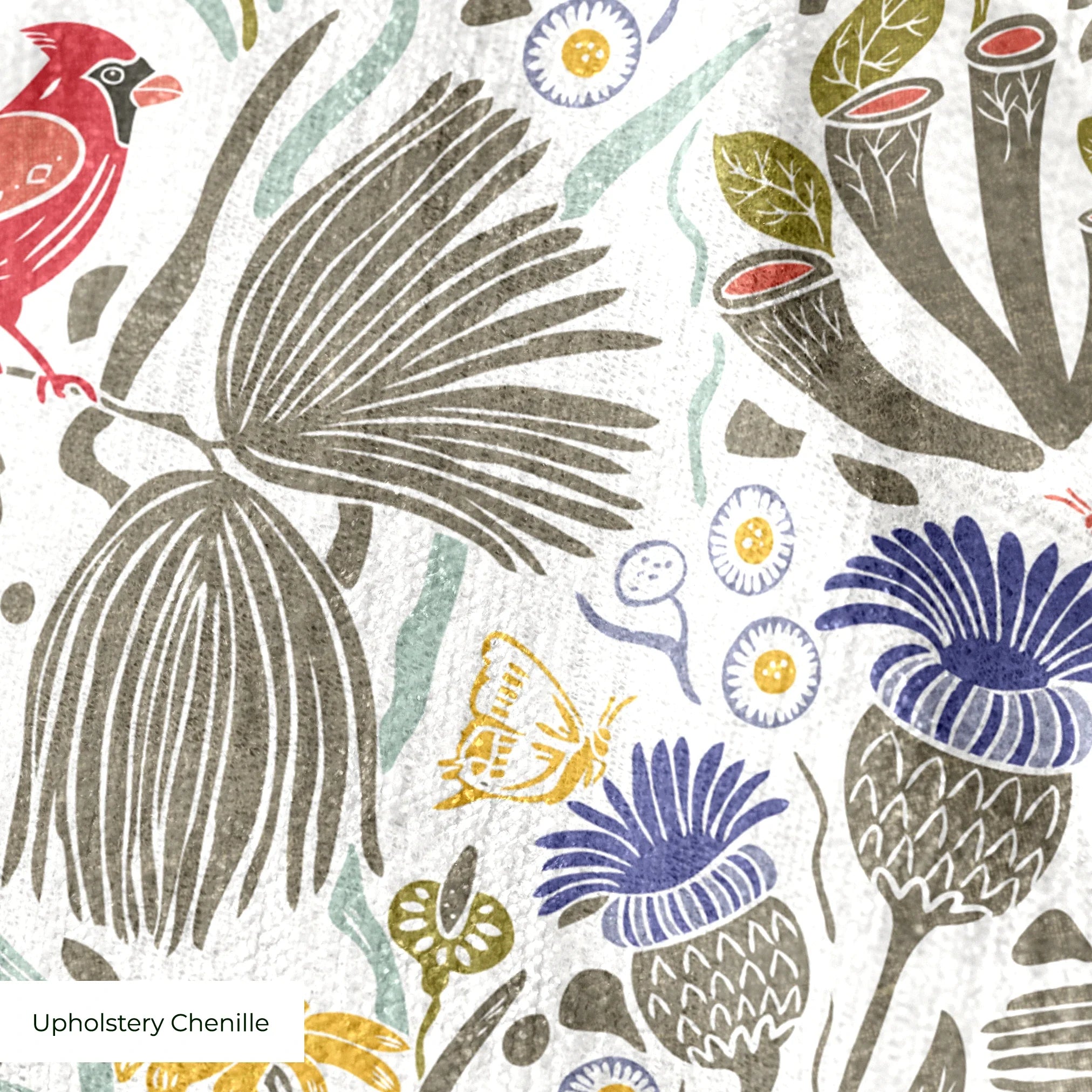 Peck and Plume, Brighter White with Texture, Small 14 inch wide repeat Fabric