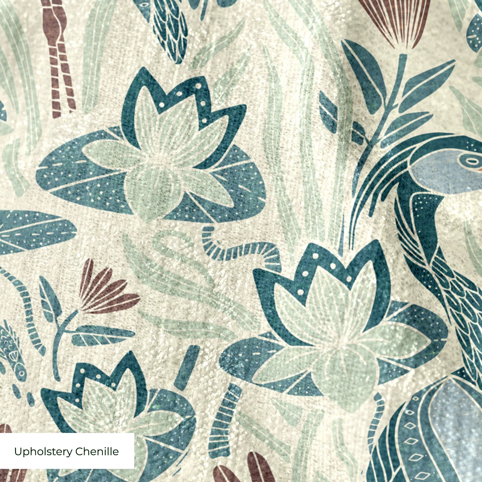 Great Blue Heron, Bold, With Texture, Small 6 inch wide repeat Fabric