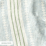 Beaufort Trio Stripe, Pale Blue and Green, Medium 12 inch wide repeat Fabric